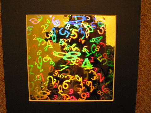 NUMBERS in space Hologram Picture, 3D Embossed Type