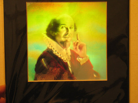 Shakespeare Matted Hologram Picture, 3D Embossed Type Animated Stereogram