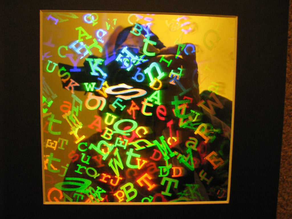 LETTERS in space Hologram Picture, 3D Embossed Type