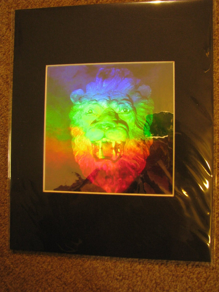 LION HEAD Matted Hologram Picture, 3D Embossed Type